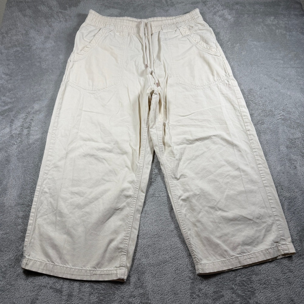 We The Free Easy Peasy Pull On Pants Women XL Cream Cotton Wide Leg OB2179916